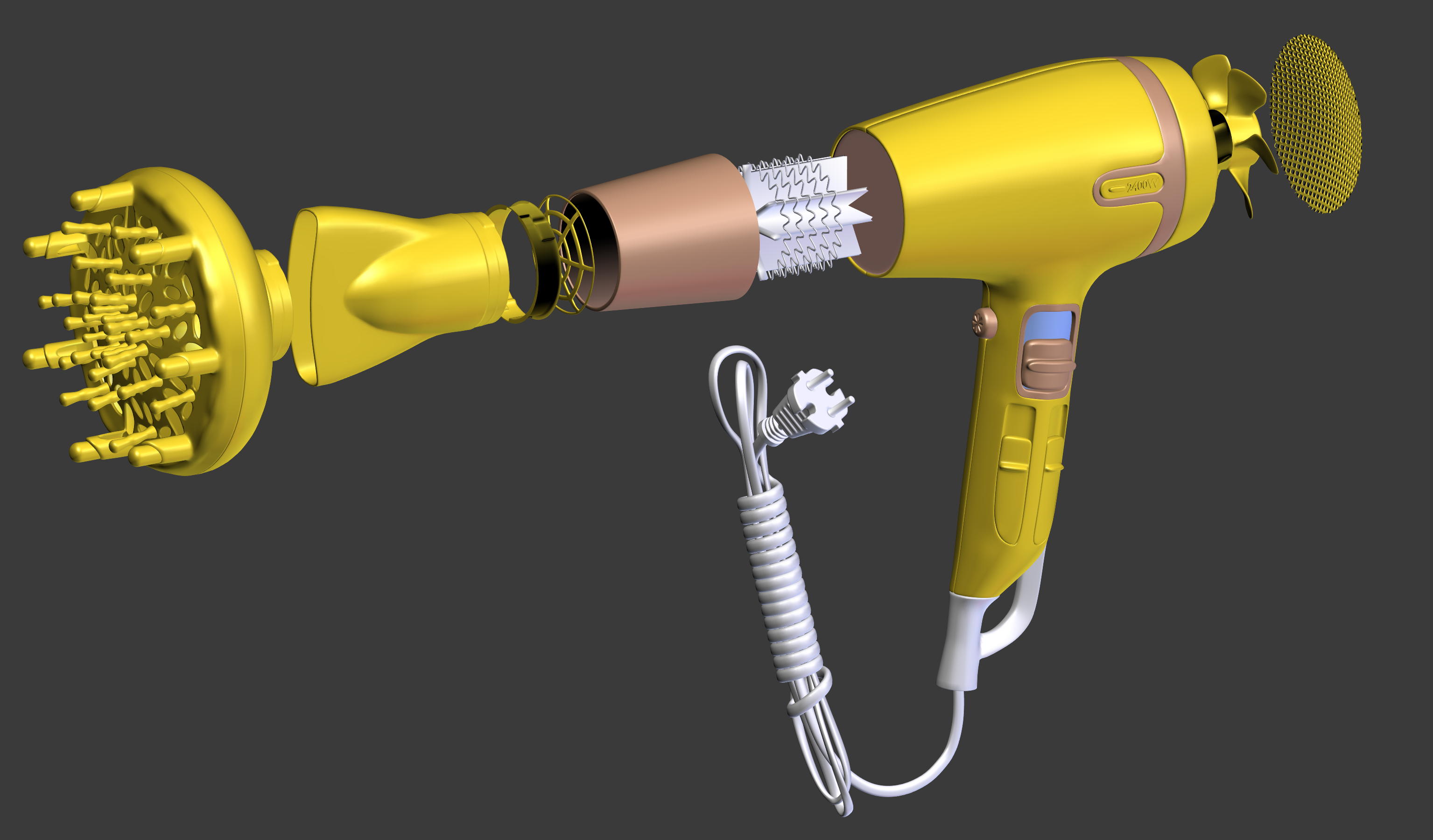 hair dryer 3d model