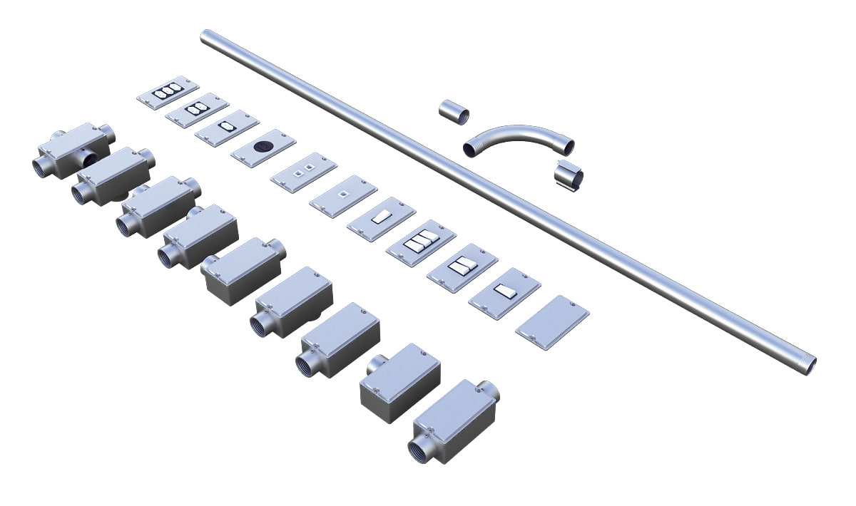 3d small electrical junction boxes model