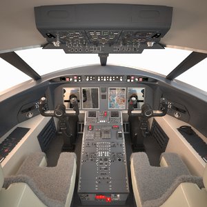 challenger bombardier 605 cockpit 3d max