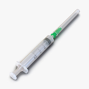 3d disposable syringe 2ml set model