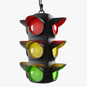 obj rigged traffic light