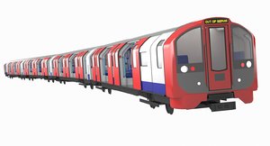 3d model of london metro train exterior scene