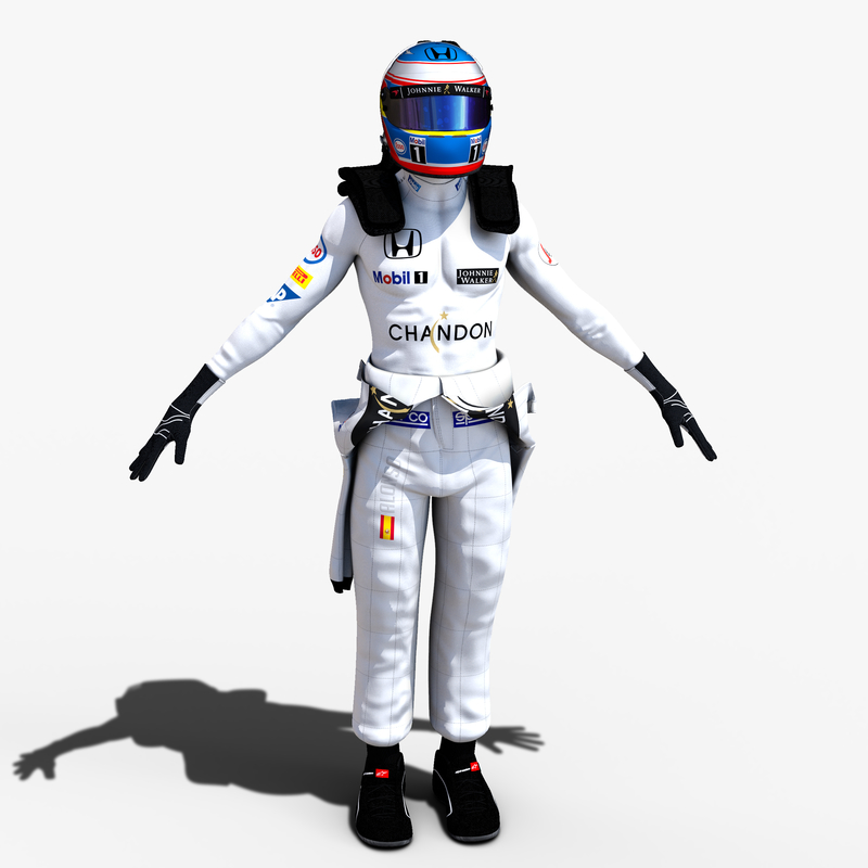 Fernando Alonso 2016 3d Max