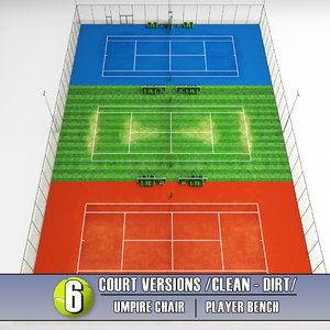 3d tennis court stadium arena model