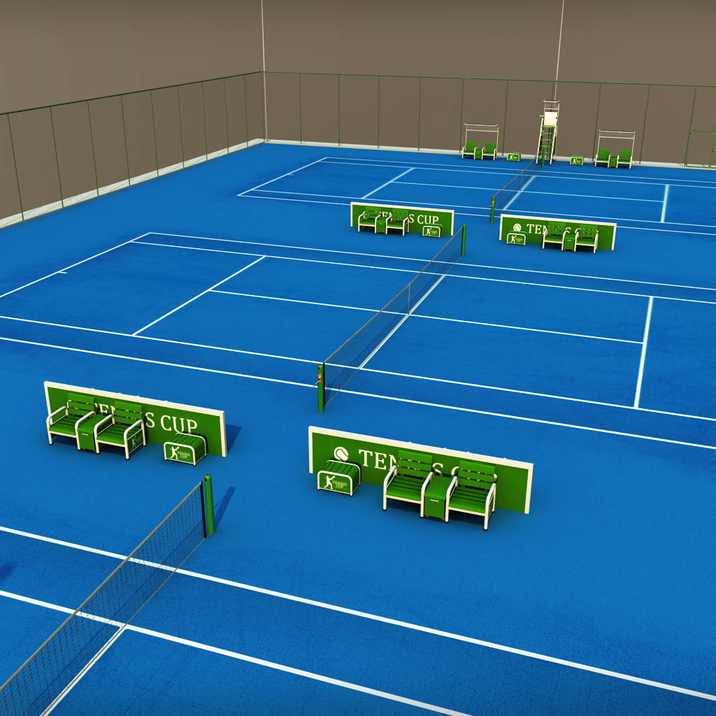 3d tennis court stadium arena model