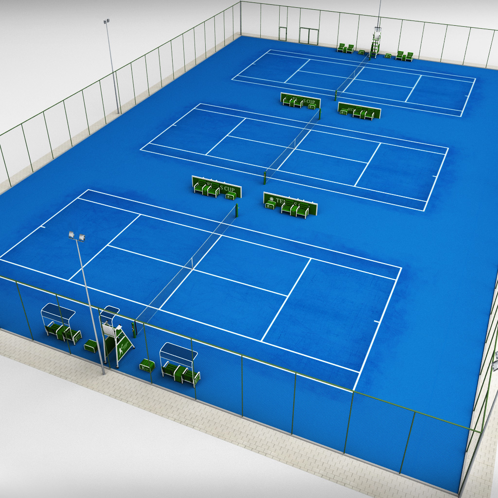 3d tennis court stadium arena model