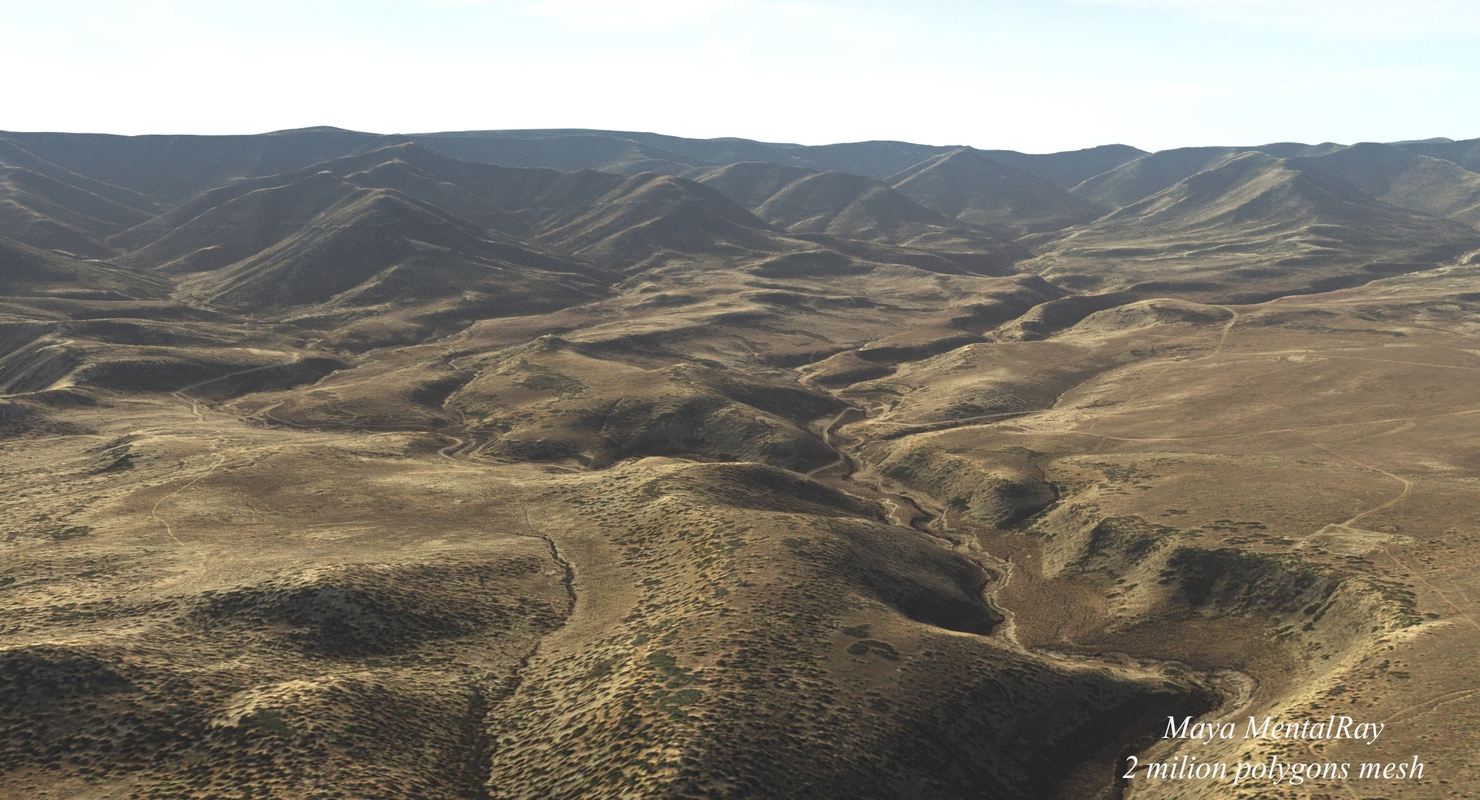 3d max large scale utah terrain