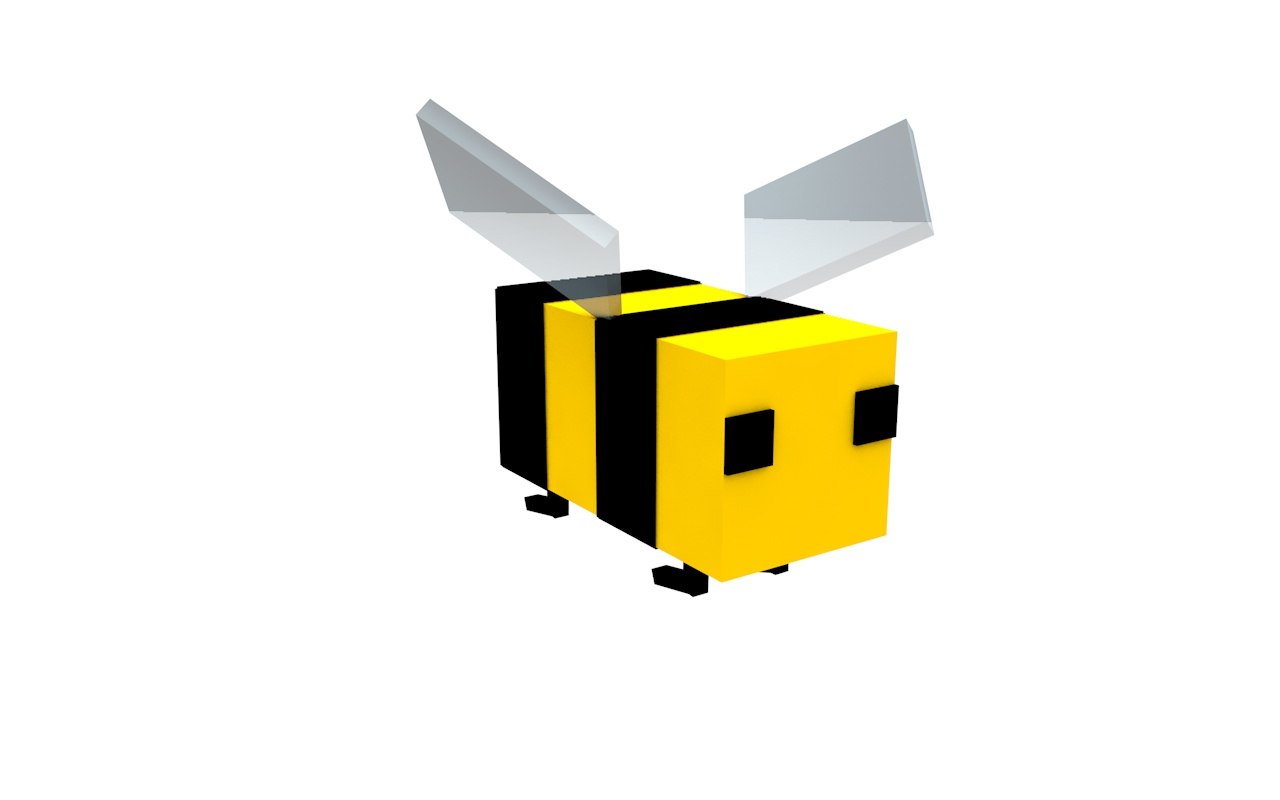 Bee Minecraft Rig 3d Model