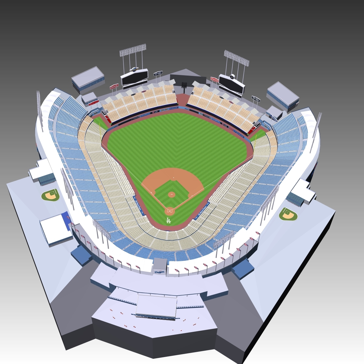 3d dodger stadium seats