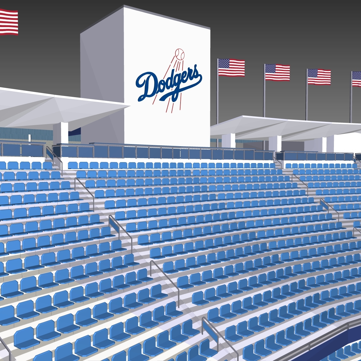 3d dodger stadium seats