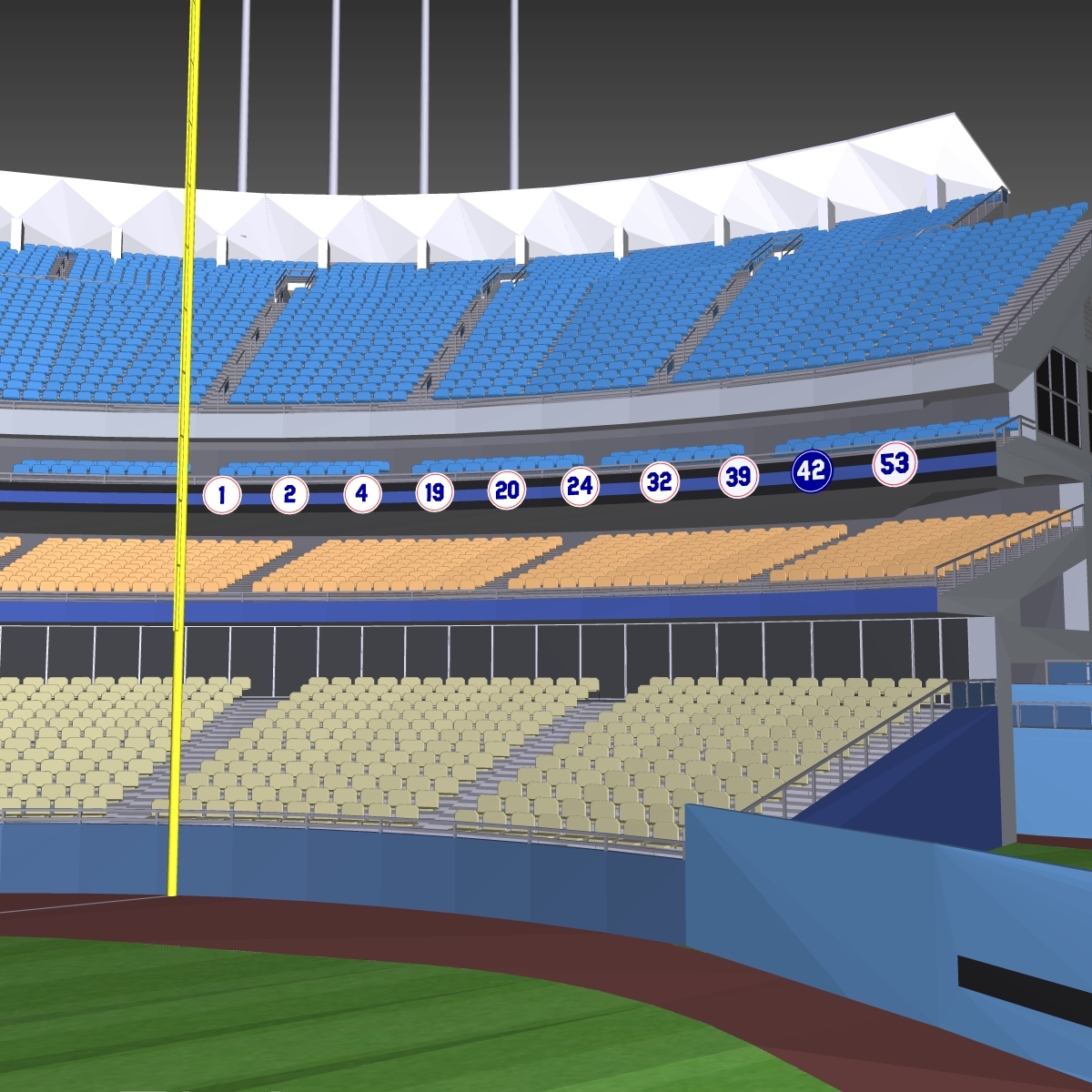 3d Dodger Stadium Seats 9212