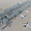 airport terminal air aircrafts 3d model