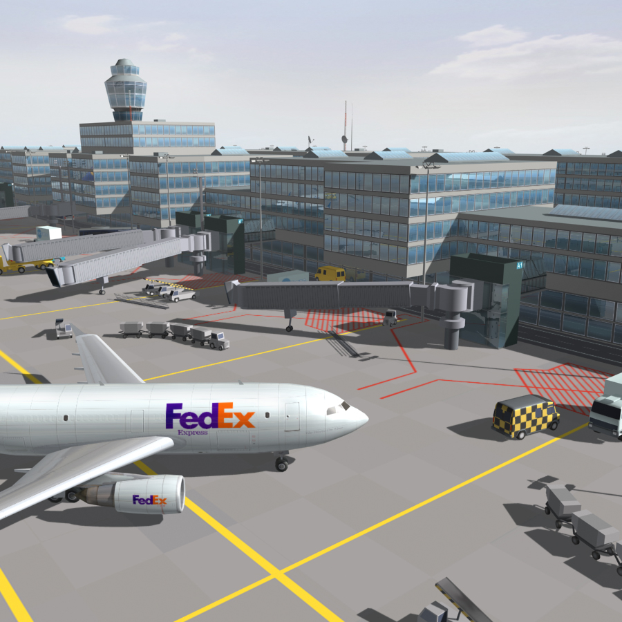 airport terminal air aircrafts 3d model