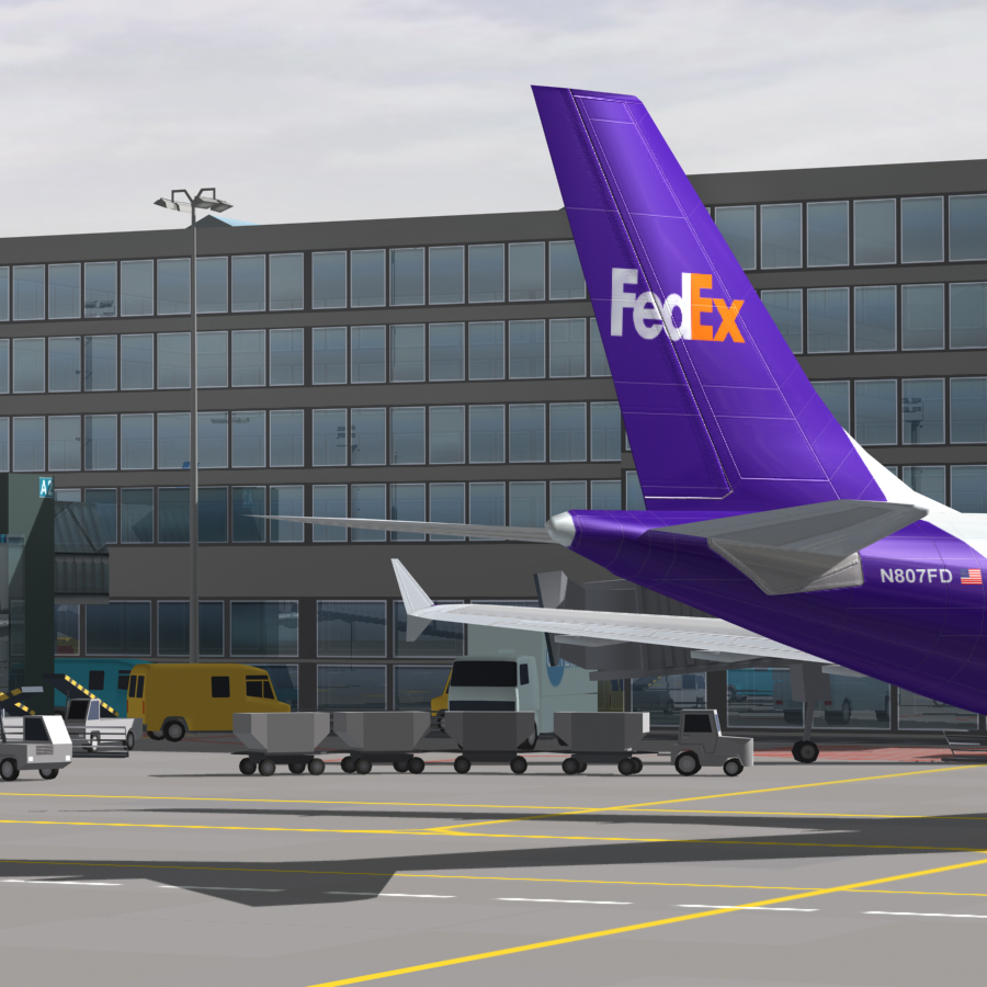 airport terminal air aircrafts 3d model