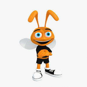 bee cartoon character rigged max