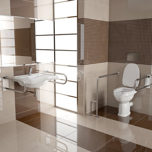 elderly disabled bathroom interior c4d