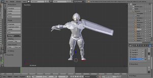 3d model of rigged swordsman
