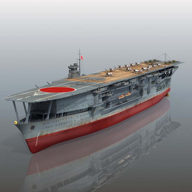 japanese aircraft carrier kaga 3d max