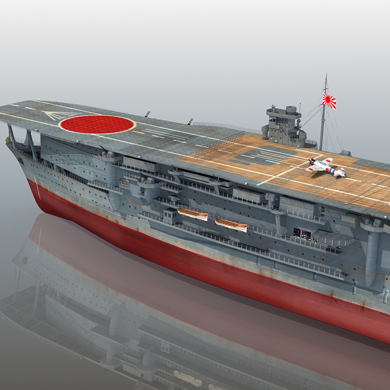 japanese aircraft carrier kaga 3d max