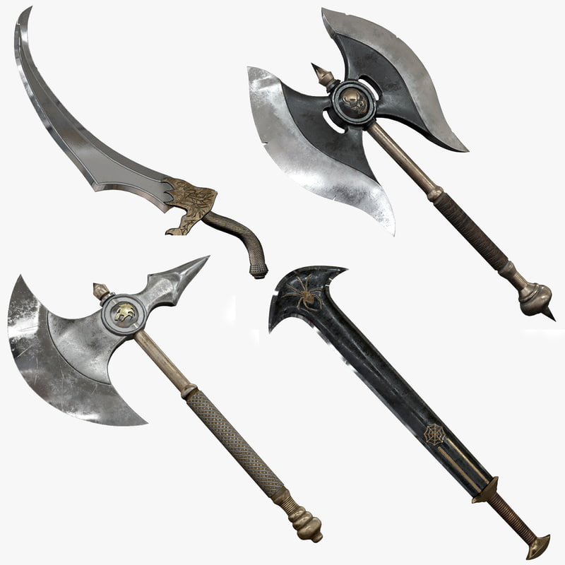 3d cutting weapons set model