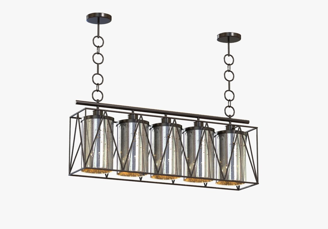 Pendant Marmande Rectangular Chandelier 3d Model