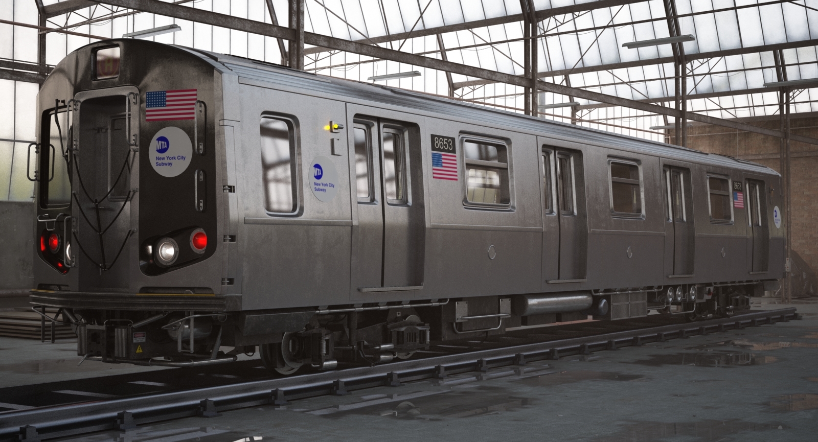 3d new york r160 subway train