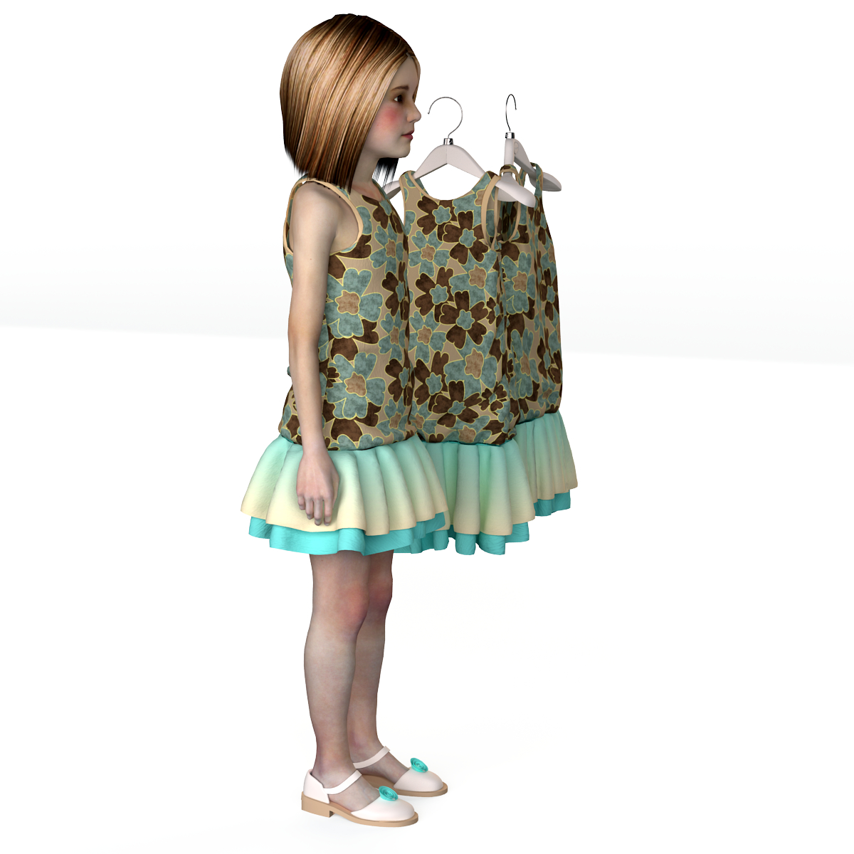 3d fashion child dressed