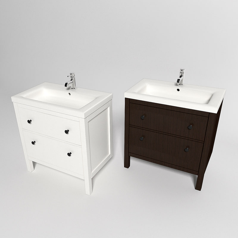 3d Model Ikea Hemnes Sink Cabinet, Ikea Bathroom Cabinets With Sink