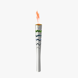 2016 olympic lit torch c4d