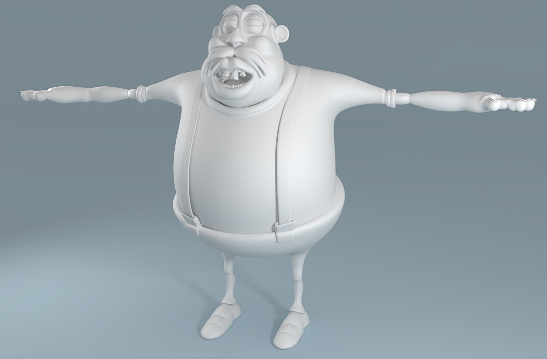 cartoon fat man 3d lwo