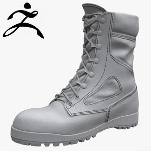 3d model belleville army boot zbrush