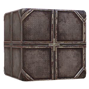 Metal Sci Fi Diamond Plate Grid Rusty