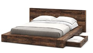 bed rustic 3d model