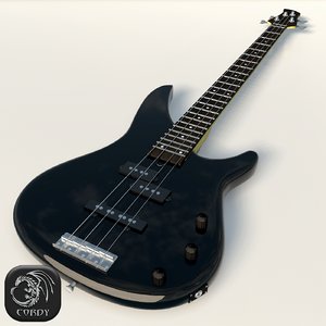 3d realistic bass guitar yamaha model