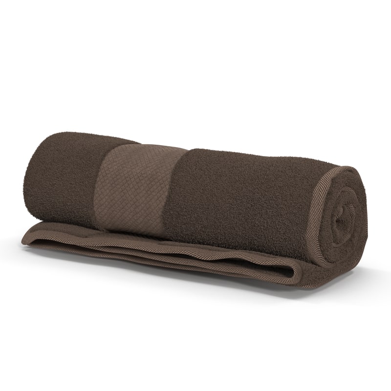 Download 3d rolled towel brown model