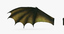 3d model green opened dragon wings