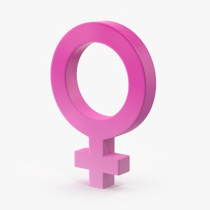 3d model female gender symbol