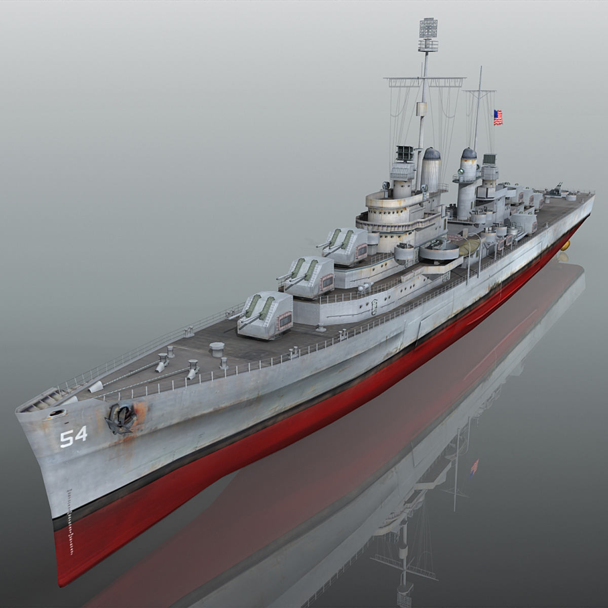 3d model uss san juan cl-54