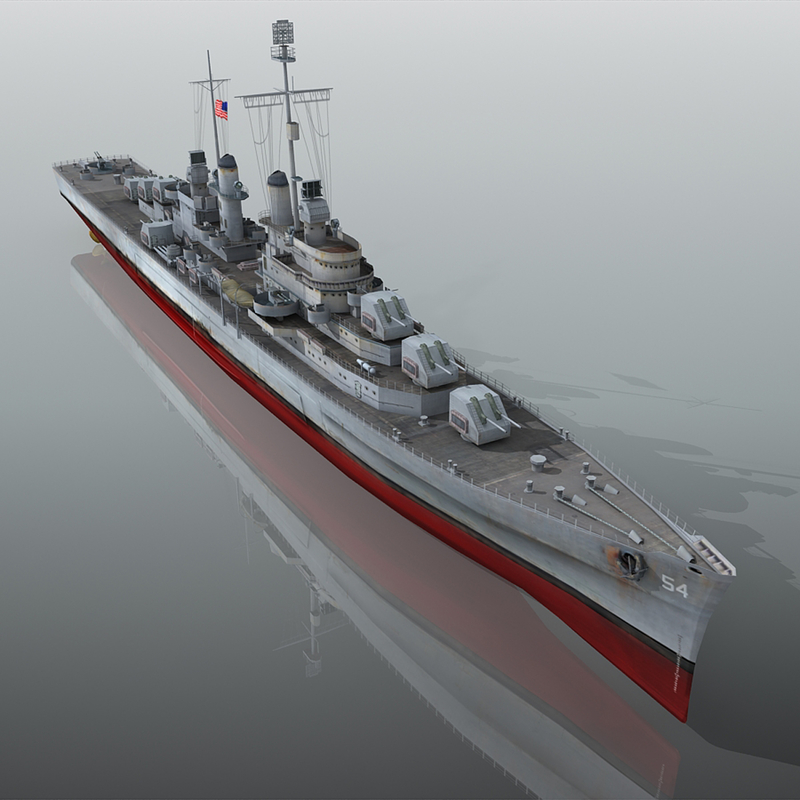 3d model uss san juan cl-54