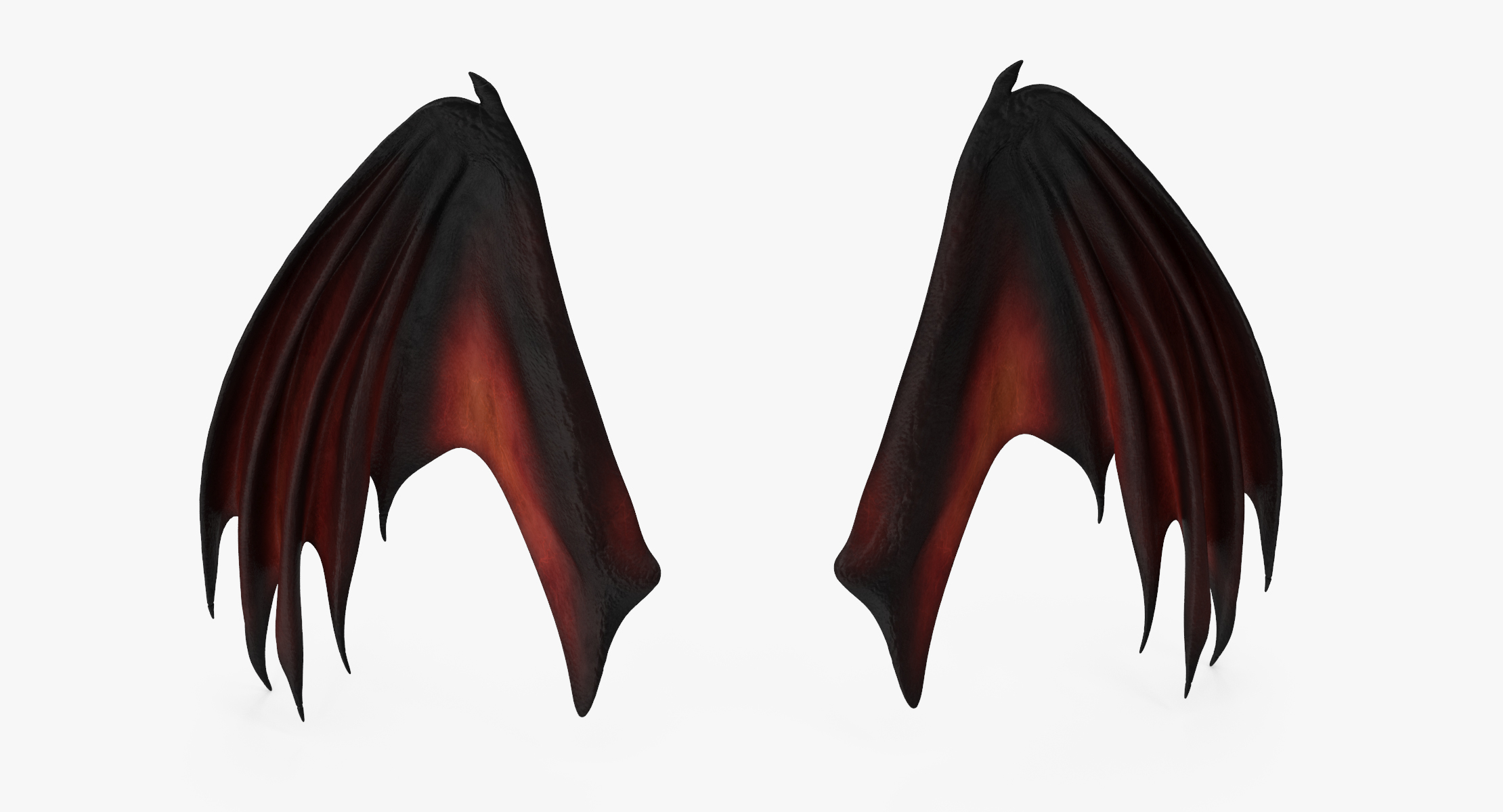 red closed dragon wings 3d c4d