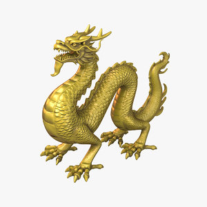 3d ancient dragon statue model