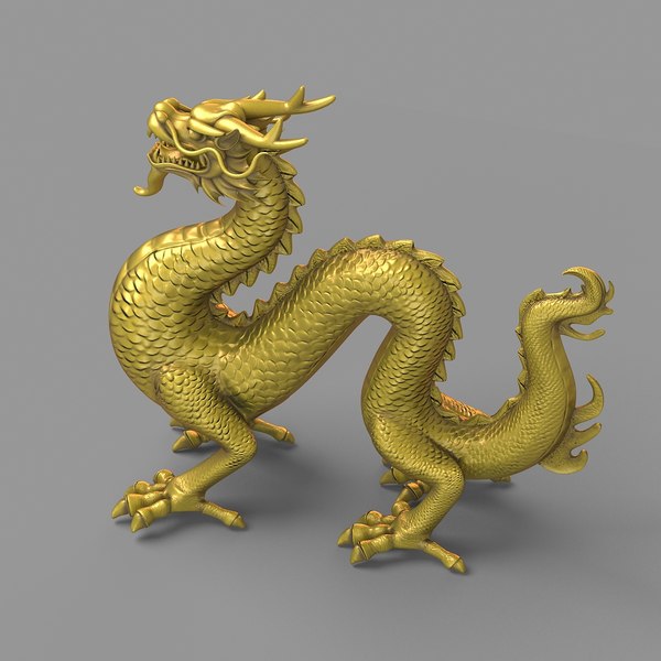 ancient dragon statue 3d obj