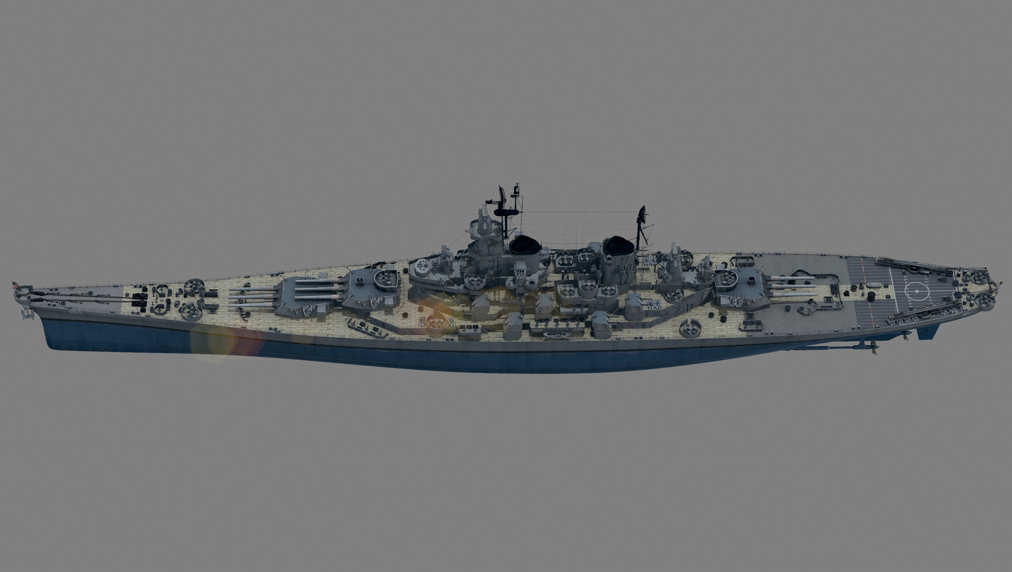 uss bb-61 class iowa 3d model
