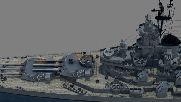 uss bb-61 class iowa 3d model