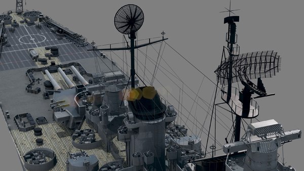 uss bb-61 class iowa 3d model