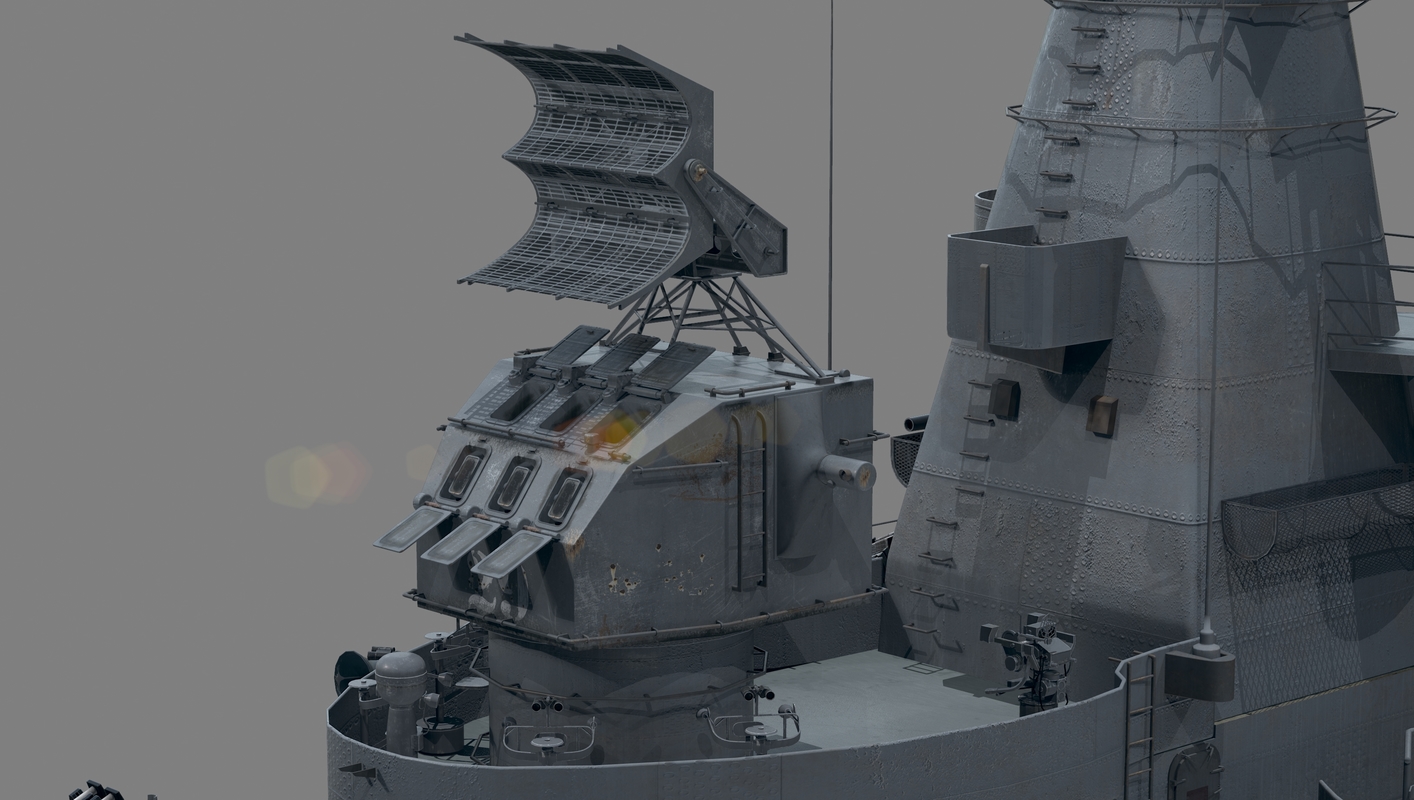 uss bb-61 class iowa 3d model