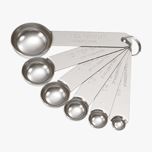 stainless steel measuring spoons 3d obj