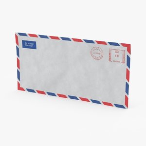 small air mail envelope 3d model