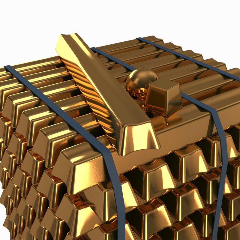gold blocks 3d model