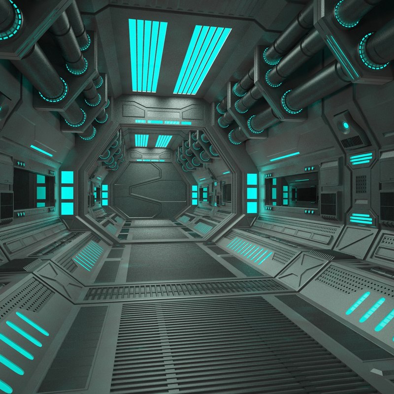 3 пространства. 3ds Max Sci-Fi панели. Sci Fi тоннель. 3d Sci Fi tunnel. Внутри космического корабля Sci Fi.